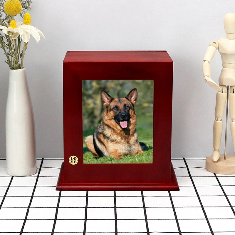 2023 suministros de mascotas Square mantener memoria Boxs de madera Urns for Mascota