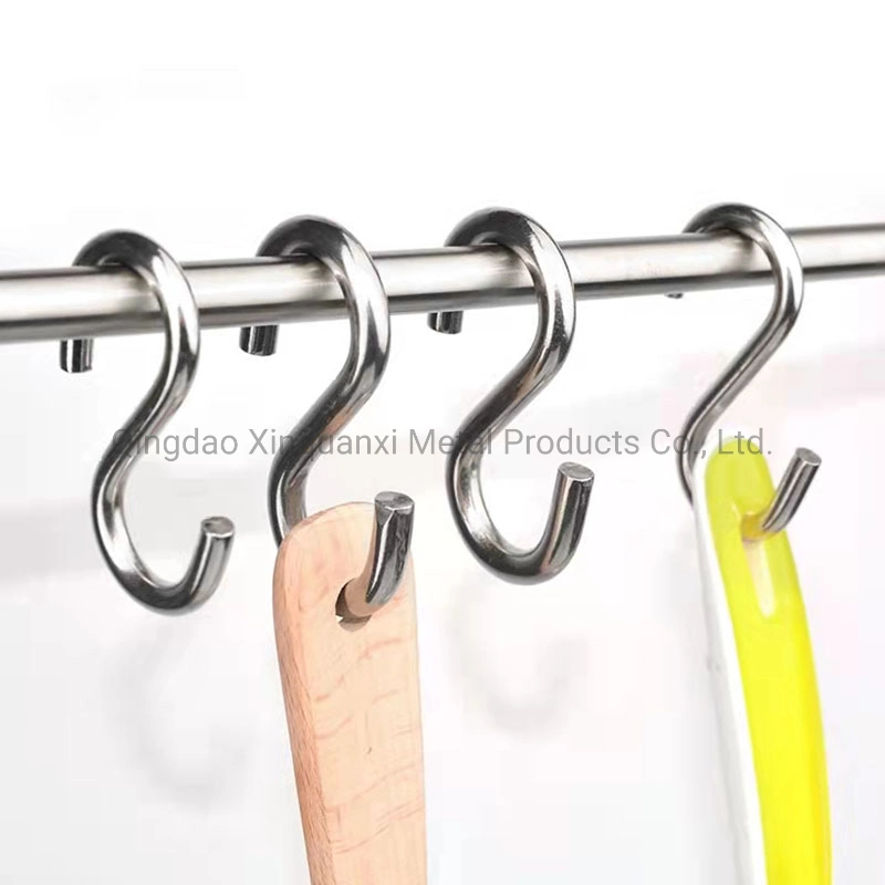 Stainless Steel Metal Hanging Bulk Heavy Duty S Shaped Utility Coat Hook