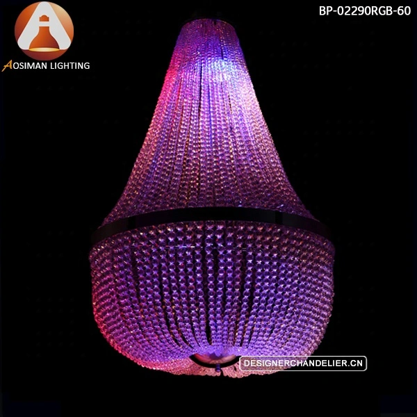 Clear Impero Crystal Ceiling with LED GU10 Bulb Mixed Color