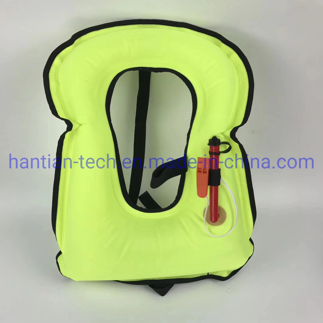 Water Sport Manual Blow Inflatable Lifesaving Jacket Snorkeling Vest