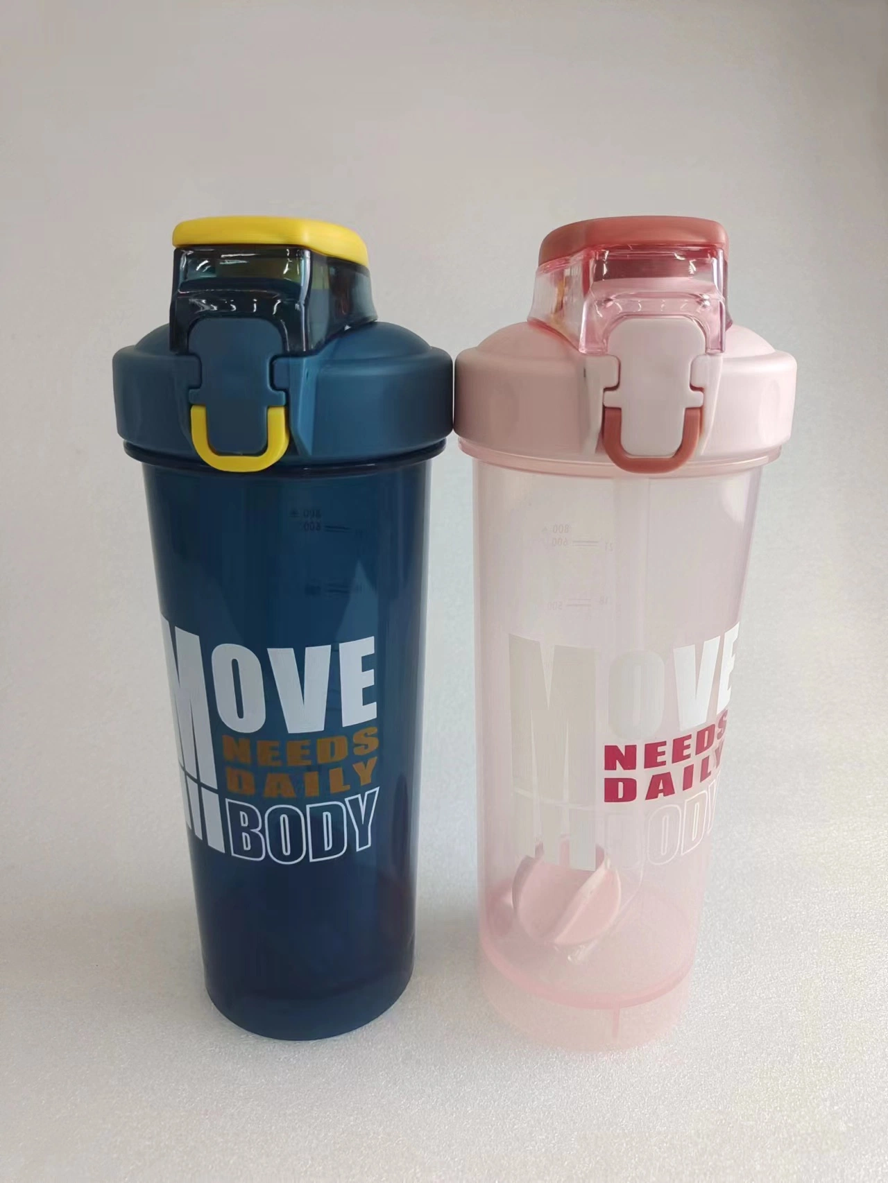 Hot sale bouteille en plastique étanche réutilisable sans BPA logo personnalisé Poudre à protéine pour le sport sportif