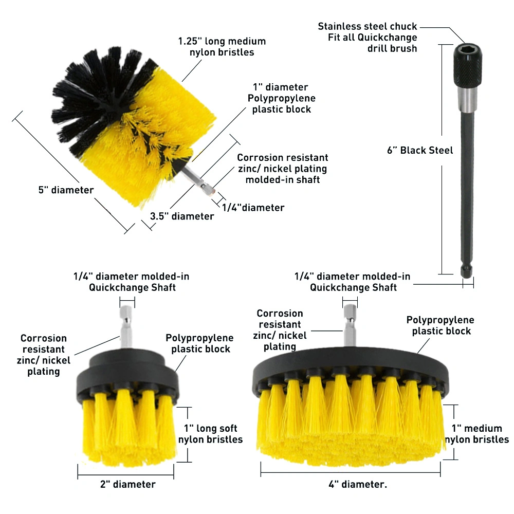 Jeu de brosses de nettoyage de l'épurateur électrique 14PCS Kit de nettoyage de l'épurateur Patins et tige extensible pour une utilisation polyvalente