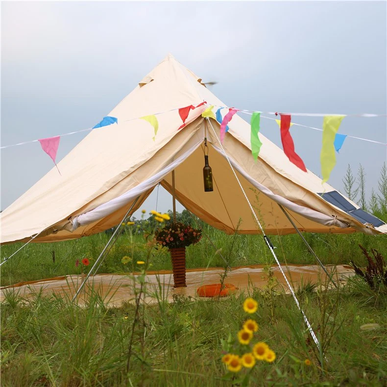 Luxury Glamping Tarp Waterproof Fabric Tent with 2 Doors