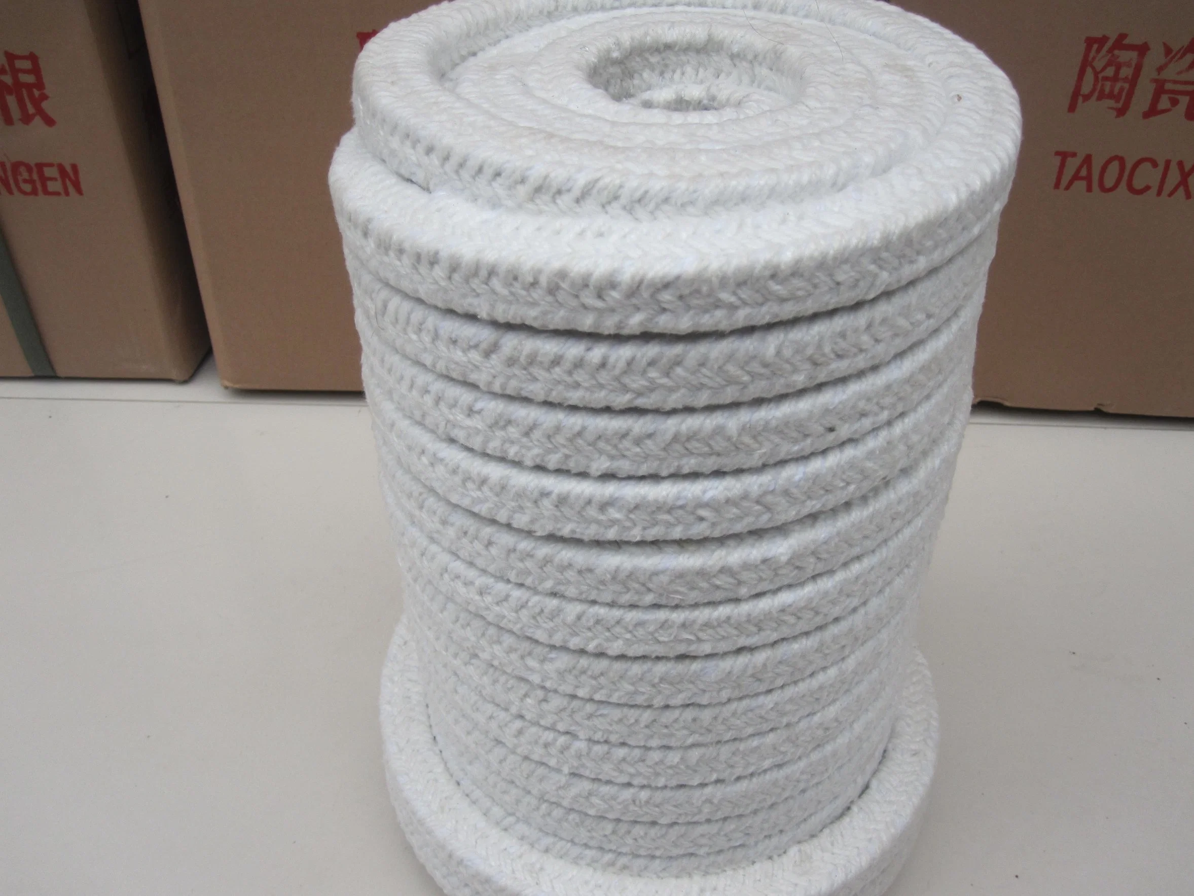 Heat Insulation Stove Glass Sealing Ceramic Fiber Square Braided Rope 15mm