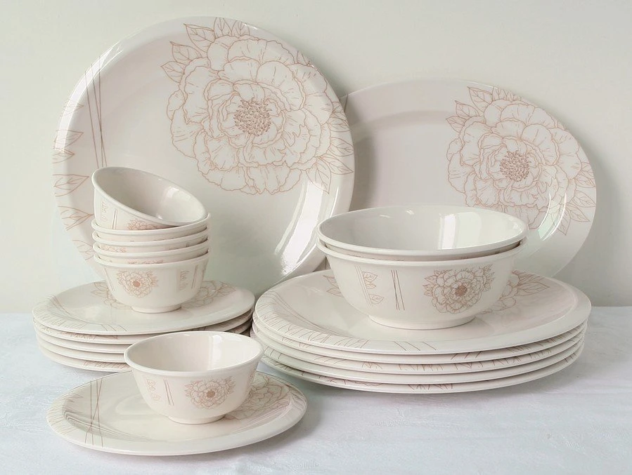 Essgeschirr Set Melamin Geschirr Benutzerdefinierter Druck Melamin Dinner Set