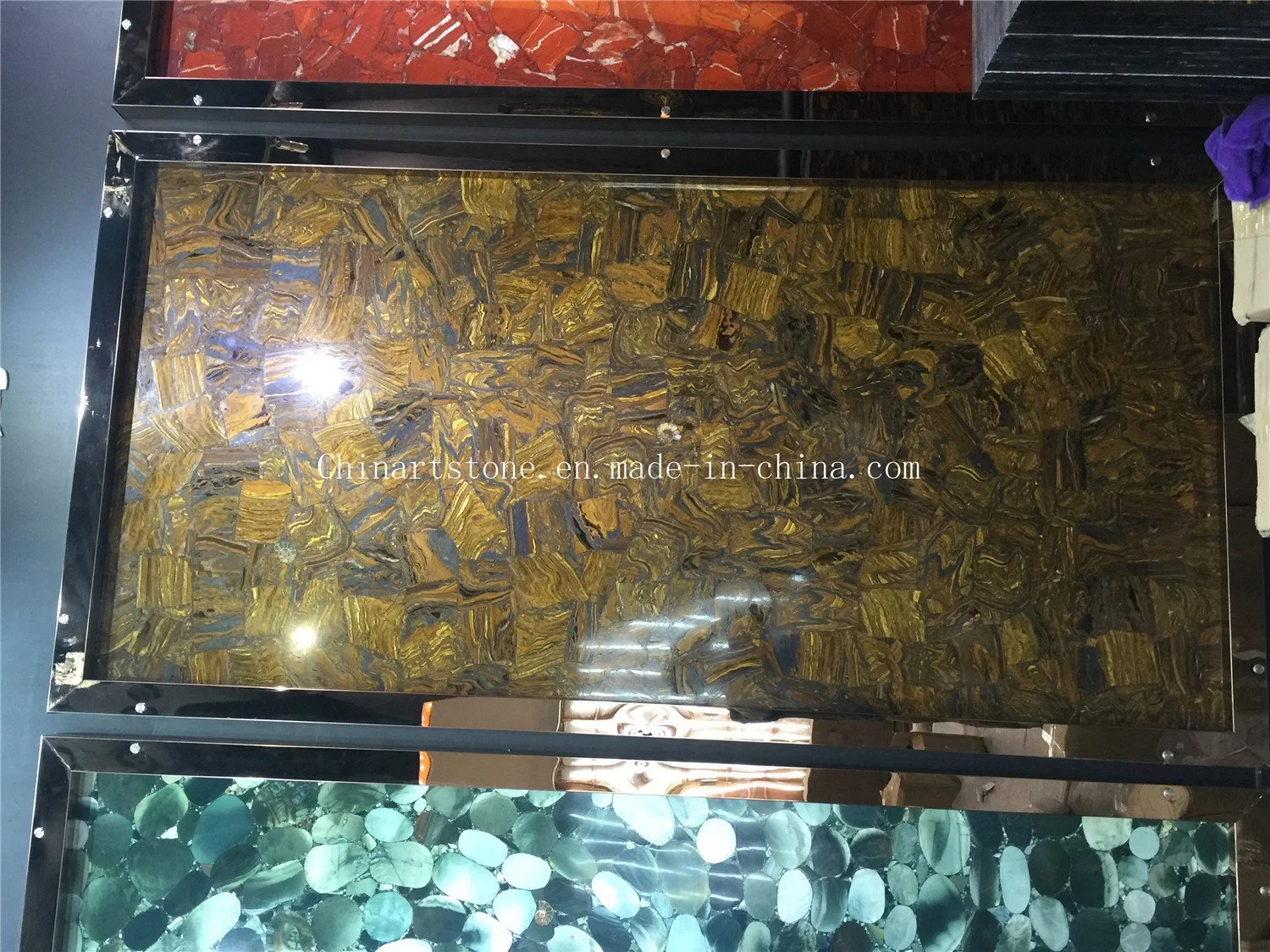 Yellow Agate-Ite Semi-Precious Slab for Tile and Countertop Decoration