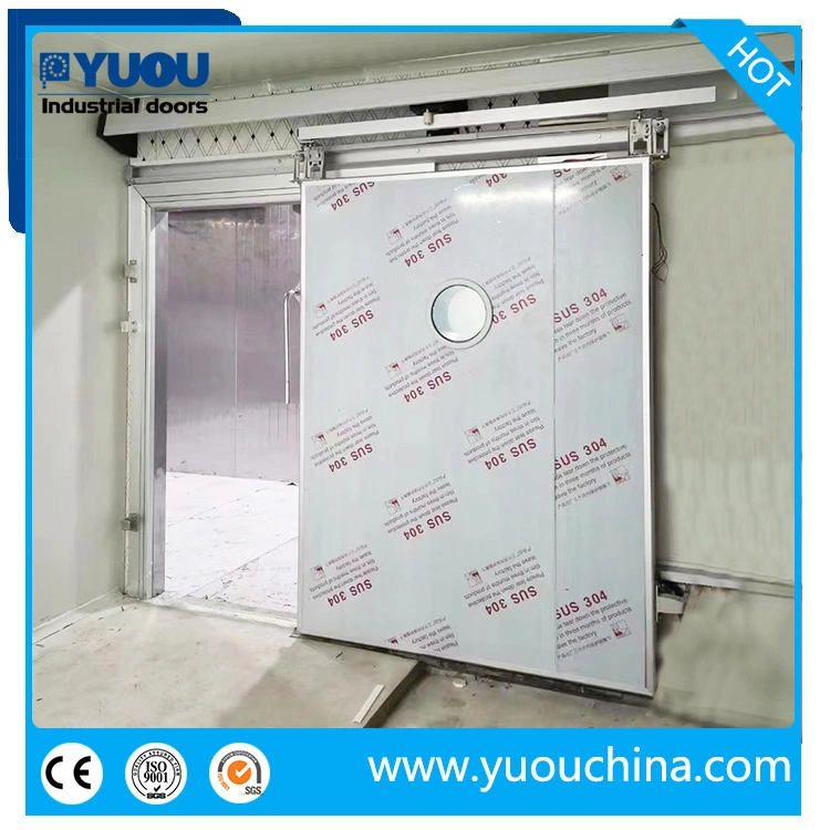 Industrial Automatic or Manual Polyurethane Sandwich Panel Thermal Insulated Stainless Steel Cold Storage Freezer Room Sliding Door for Refrigeration Warehouse