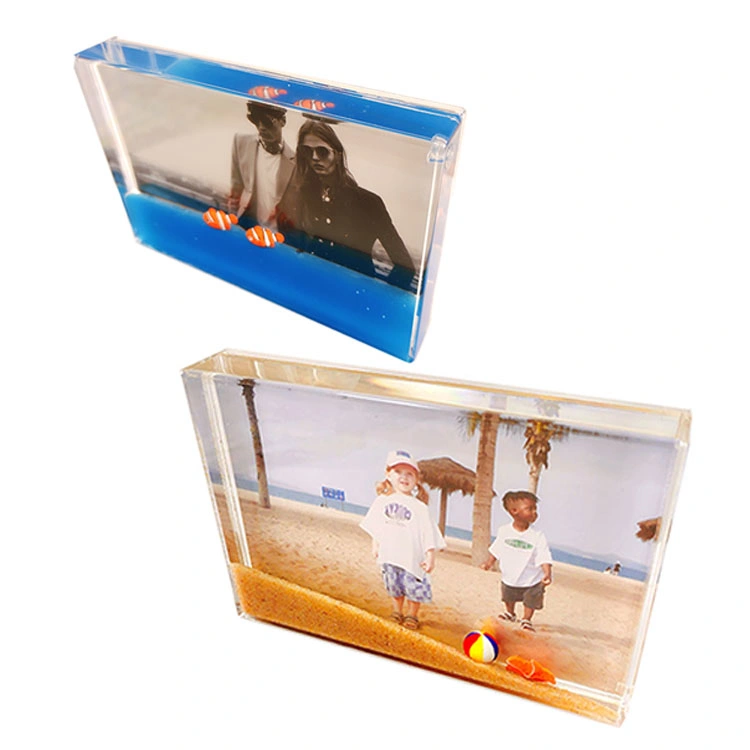 OEM 4*6 Inches Photo Insert 3D Floater Acrylic Liquid Picture Frame