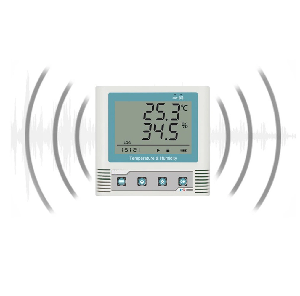 Enregistreur de données de température et d'humidité sans fil, grand moniteur LCD distant Stockage de données dans le Cloud Wi-Fi rechargeable Esg12912