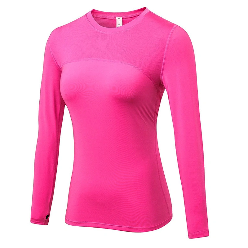 Women&prime; S Compression Tops Performance Athletic Long Sleeve Shirt Moisture Wicking Workout T-Shirt, Long Sleeve Round Neck Wbb14454