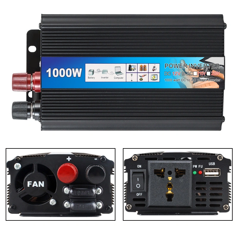 Home Inverter 12V 220V 1000W Power Inverter con integrado Cargador de batería