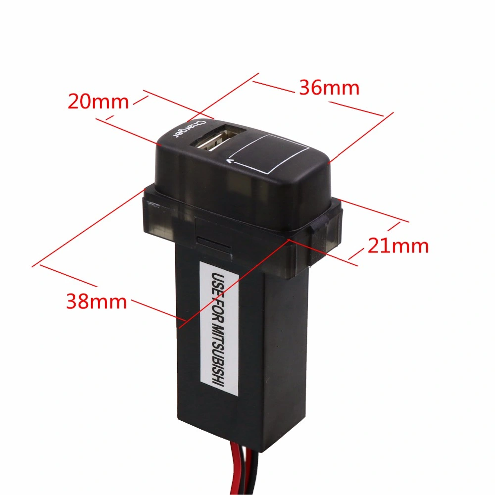 5V 2.1A USB Interface Socket Car Charger and Voltage Meter Battery Monitor Use for Mitsubishi, Asx, Lancer, Outlander, Pajero