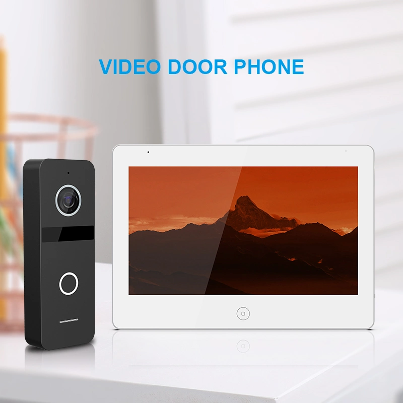 4-Wire 10.1" HD Home Security Video Doorphone with Delicate IP66 Doorbell