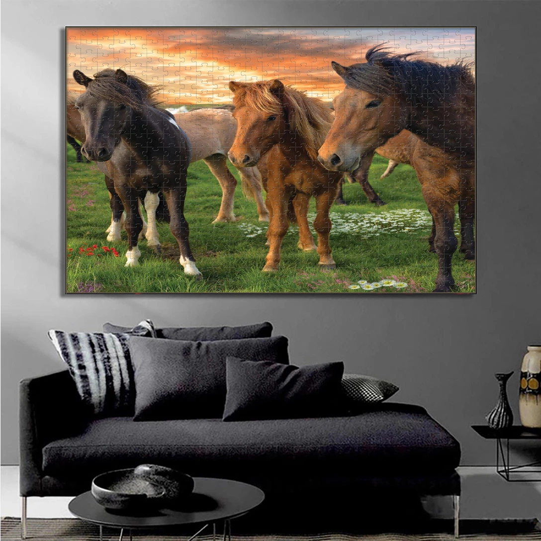 Icelandic Horses Wholesale Wooden 2000 Piece Jigsaw Puzzle Gift Children&prime; S Toys with Customised Patterns, Sizes and Pieces.