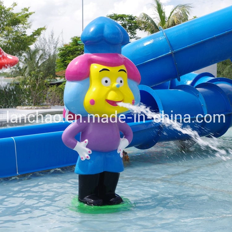 Amusement Park Playground with Fiberglass Spiral Straight Water Slide