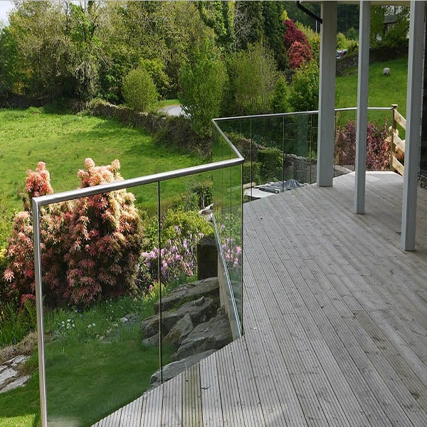 U Channel Glass Railing System with 316stainless Steel Handrail Outdoor