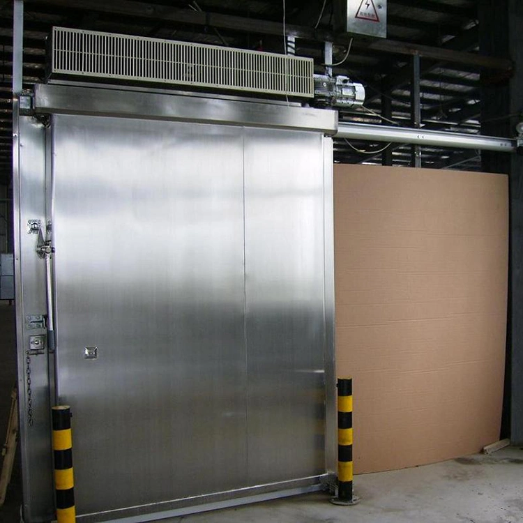 Isolamento térmico Metal Single ou dupla Folha Cold Room deslizante Porta para sala do refrigerador