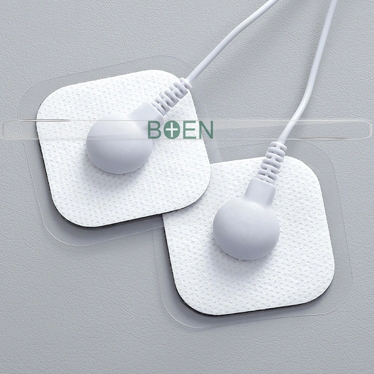 Quadratische selbstklebende TENS Gel Pads TENS EMS Snap on Elektrode Pad 40*40mm