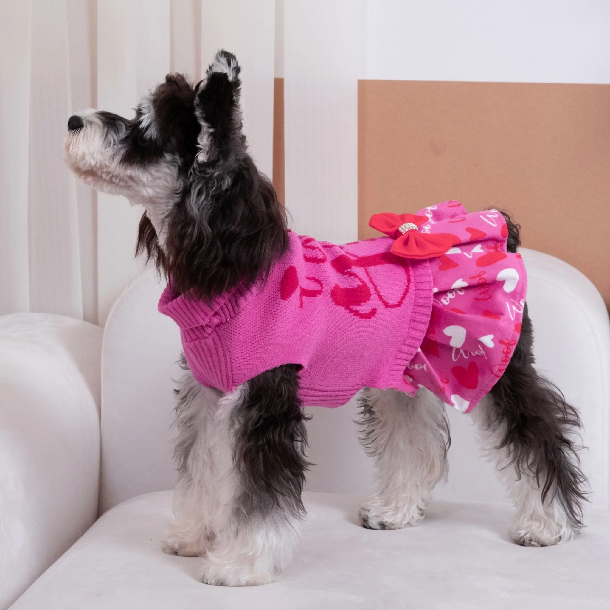 Fabricante ropa de perro de alta calidad de moda Sweater de invierno con Falda