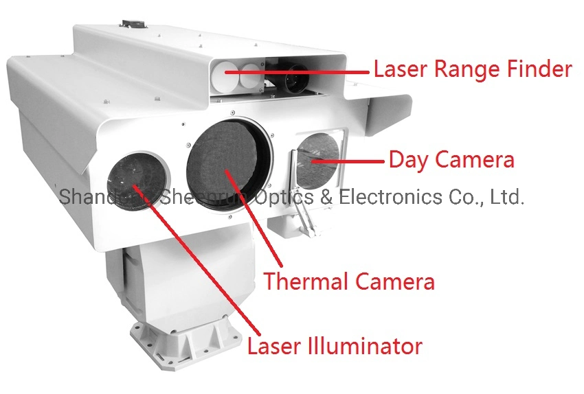 10km de largo alcance PTZ doble sensor multifuncional Thermal imaging camera con GPS, brújula electrónica y Laser Telémetro