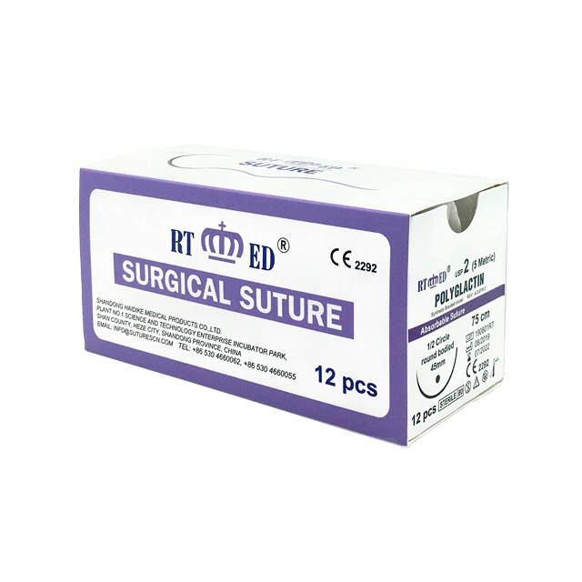 Dispositif médical Suture chirurgicale Suture polyglactine résorbable Produits médicaux Pgla