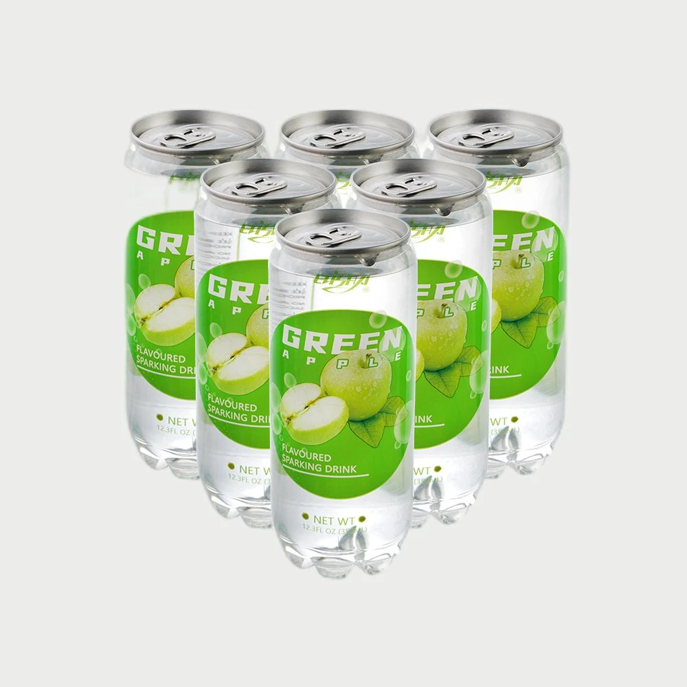 Chinese Manufacturer 350ml Slim Can New Packing Apple Flavor Carbonated Water