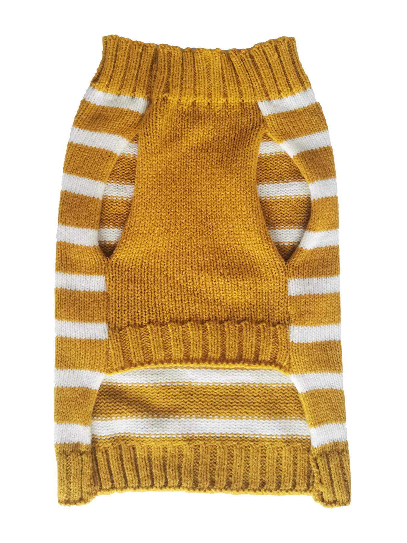 Invierno vacaciones Yellow Stripe Perro fitness Sweater de punto ropa para mascotas