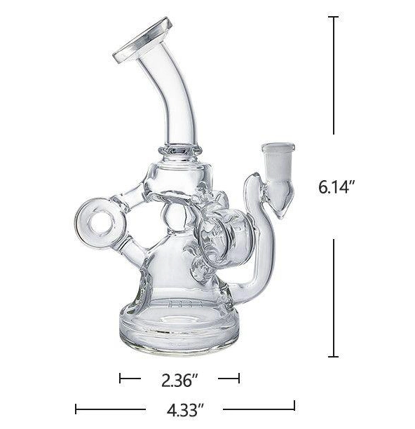 6.14 Inch Glass Water Pipe Smoking Pipe Hookah Shisha with Both Arms Around The Recycle Oil DAB Rig