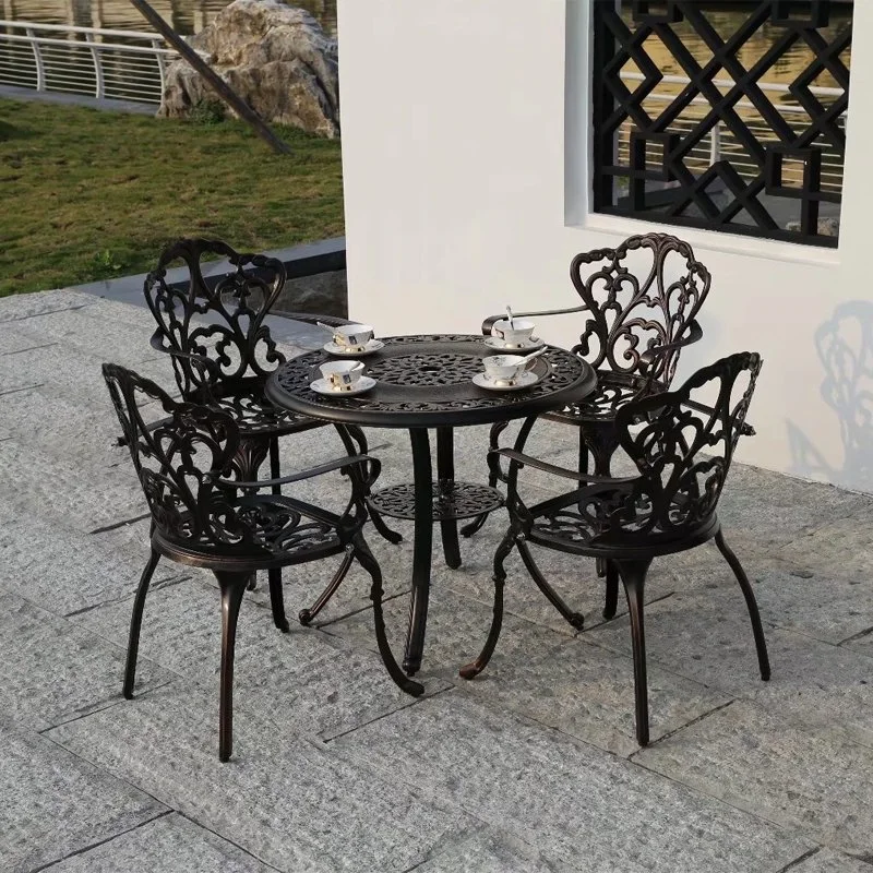 Balcony Furniture Combination Outdoor Waterproof Sunscreen Cast Aluminum Leisure Outdoor Courtyard Courtyard Outside The Home