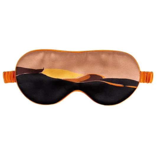 Color al por mayor Impreso Luxury Eye Mask Silk Eyeshade Soft Eye Máscara para dormir para viajar