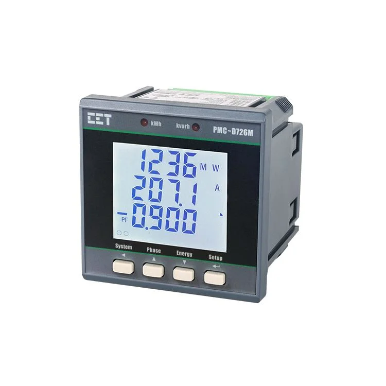 PMC-D726M DIN72 Medidor Multifunción trifásico de bajo coste para la medición de energía eléctrica con pantalla LCD y RS-485