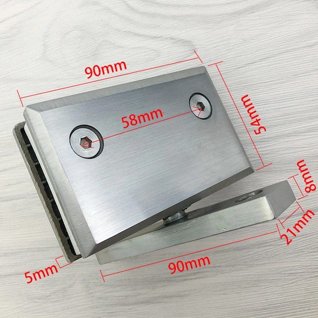 360 Degree Glass to Wall Stainless Steel Casting Connector Clamp Pivot Framelss Shower Door Spring