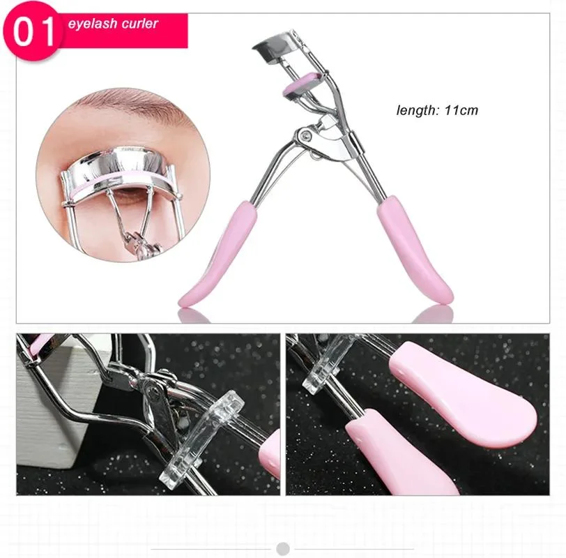 10 Pieces Eyebrow Trimmer Set for Curling, Eyelash Curler, Shaving Scissors, Blackhead and Acne Needle