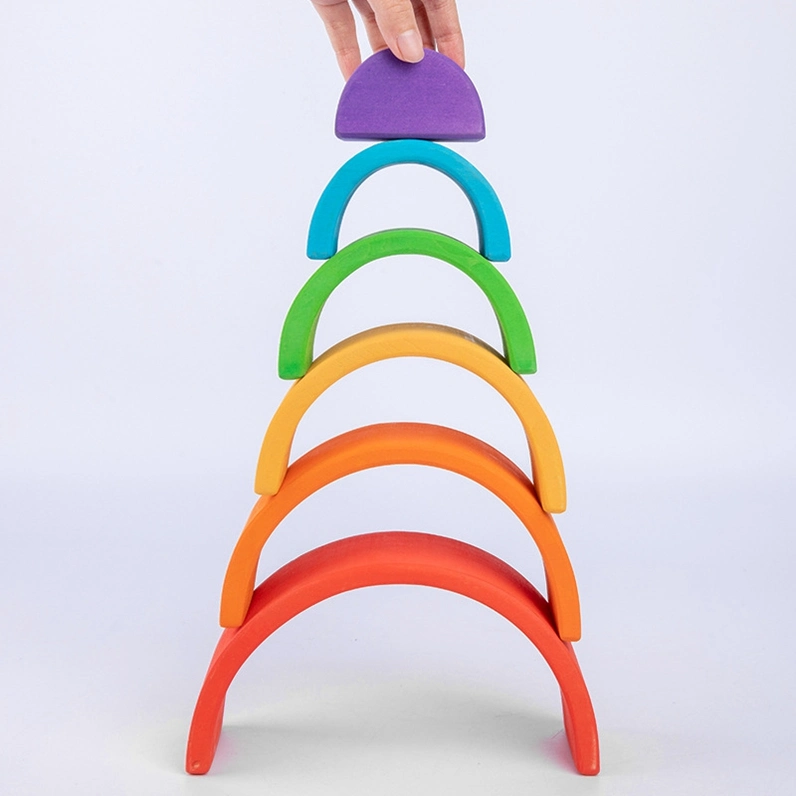 Rainbow Shape SetNesting Stacker jouer en bois Montessori Toys pour enfants