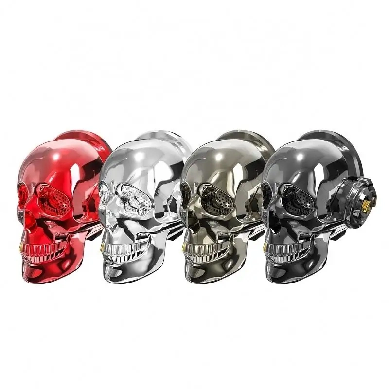 Oneder V7 Skull Portable Blue Tooth Wireless Speaker Creative Gift with Handsfree Mic FM Color Super Bass LED Eyes Bluetooth Skull Head Speaker