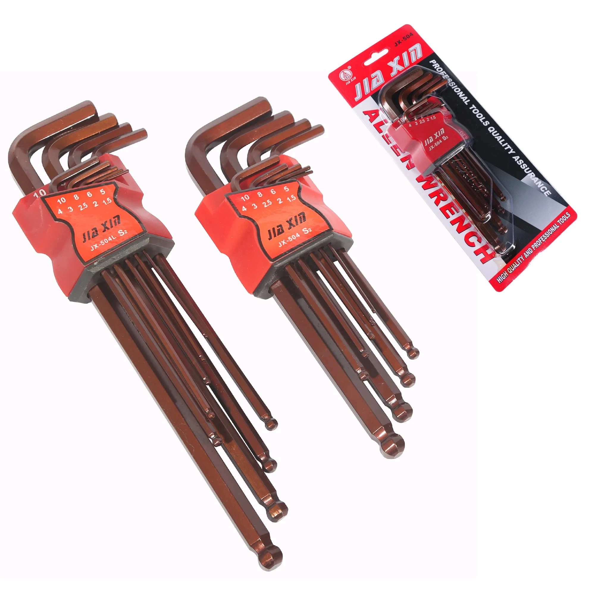 S2 CRV Long Chrome 9PCS Torx Heaad Hex Key Wrench Set