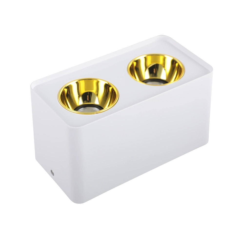 Trimless Square Shape Double Head Anti-Glare Down Lamp Household Double Head Grille Ceiling LED Square Downlight