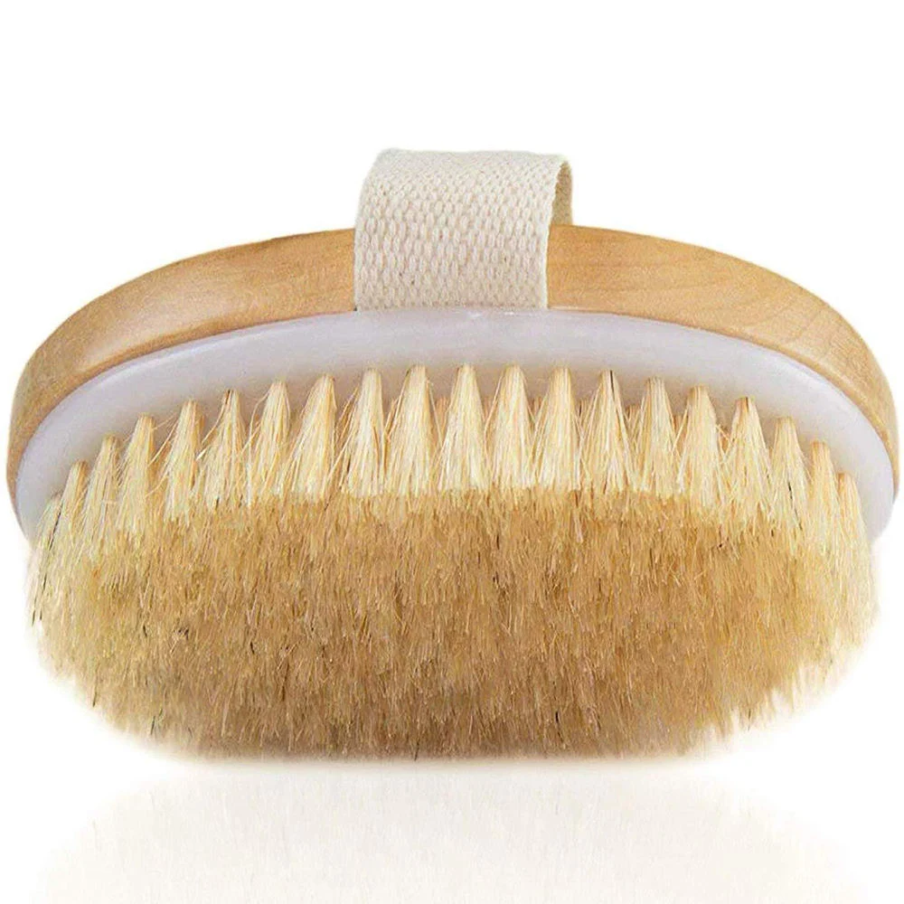 Eco-Friendly Wooden Back Bathing Brush Long Handle Microfiber Shower Body Cleaning Smooth Bath Brush