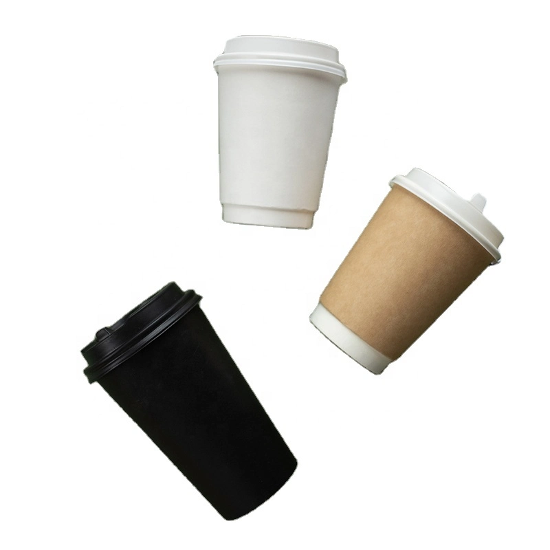 China Manufacturer Bulk Price Disposable Double Wall 4 Oz 8oz Coffee Tea and Ice Cream White Paper Cup with Lid