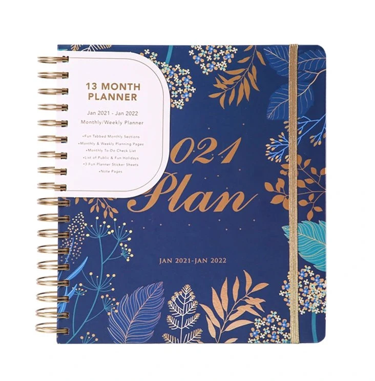 A5 Planejador semanal do fio metálico rosa Espiral Ouro Rosa Notebook adorável