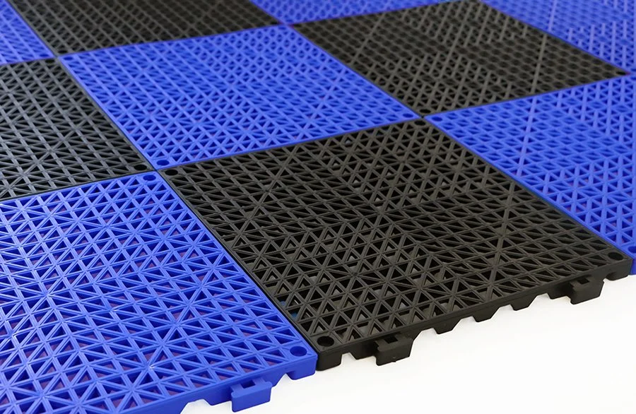 Cojín de enclavamiento modular 11.5 x 11.5" Mateo Baldosa Mats vaciar la piscina patio balcón Patio Zona de mascotas la arandela Mat (negro)