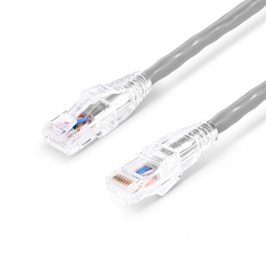 Сетевой коммутационный кабель rj45, 2 м, кат. 5e, UTP, серый