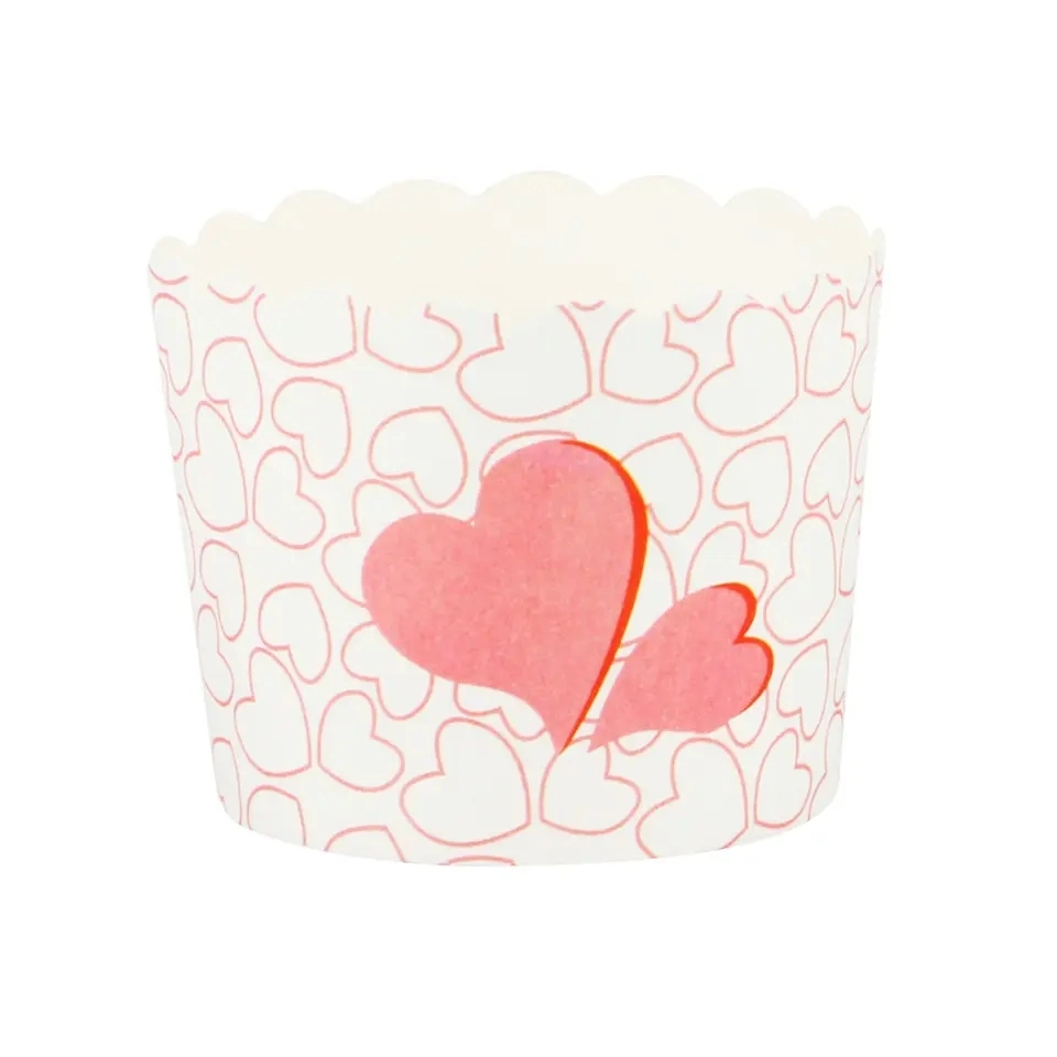 Wholesale Disposable Customize Logo Printed Cupcake Liners Food Bread Container Paper Cake Takeaway Package Cup