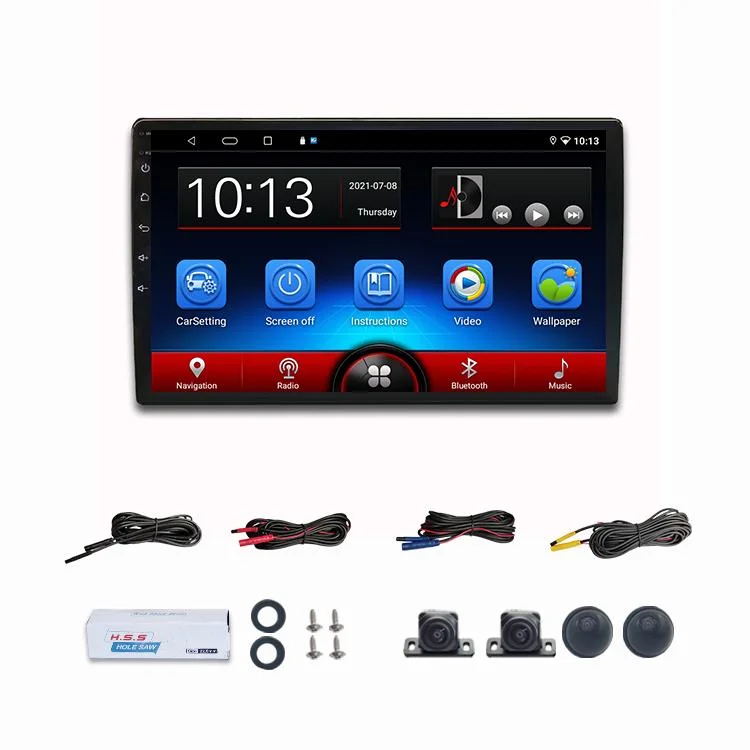 Wemaer 9"2 Doppel DIN CarPlay Android Bildschirm Auto DVD-Player Radio Stereo GPS Navigation BT WiFi 4G Car Video 360 Autokamera