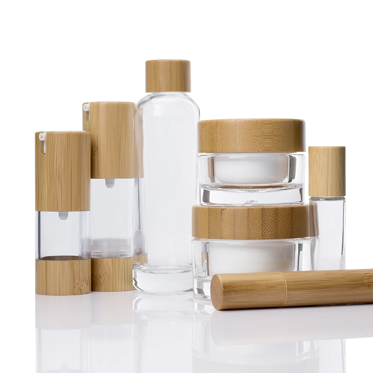 Botella y frasco de bambú ecológico para envases cosméticos (PPC-BS-002)