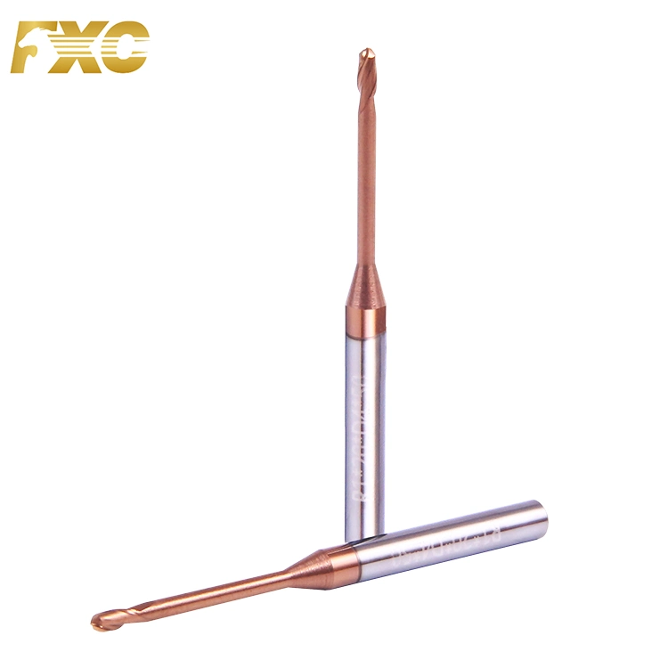 HRC55 Carbide Long Neck Ball Nose End Mill Deep Groove Milling Cutter with Tisin Coating for Steel