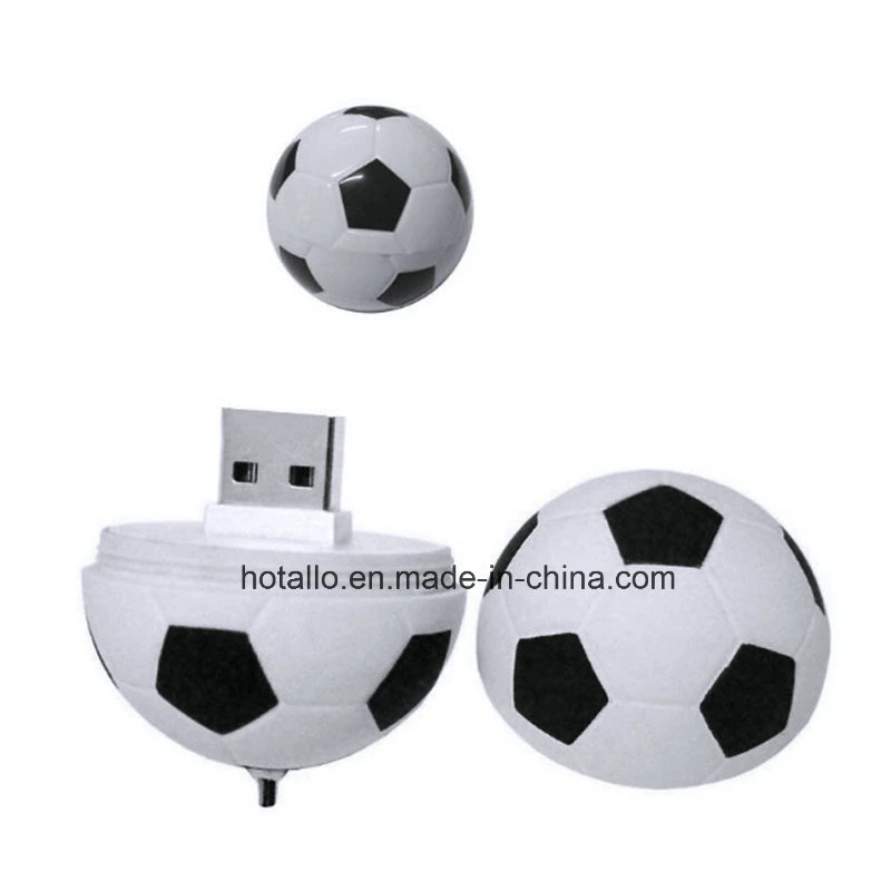 Football Shape USB Flash Drive Pen Drive Black/Red Plus White Color