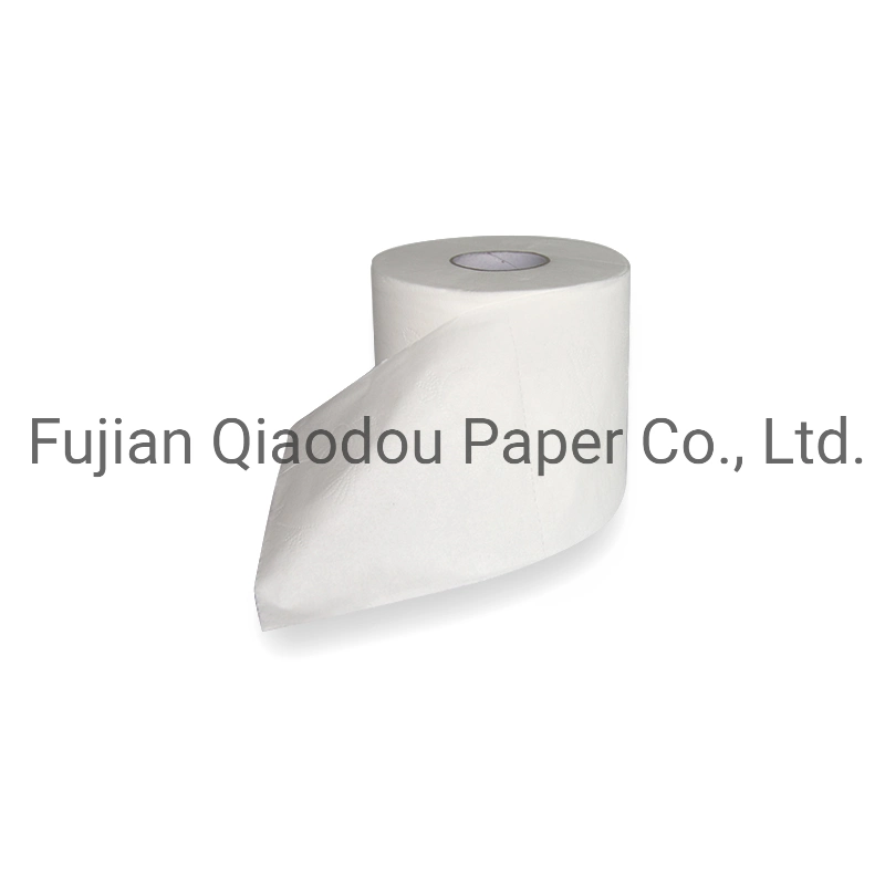 China Qiaodou Cheap Supplier White Biodegradable Recycle Toilet Paper Roll Tissue