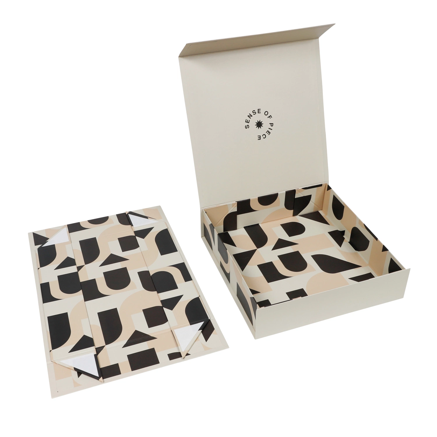 Benutzerdefinierte Farbdruck Luxus-Mode Flache Verpackung Faltung Faltbar Starr Karton Magnetische Papier Verpackung Geschenk Geschenk Versand Aufbewahrungsbox Mit Farbband