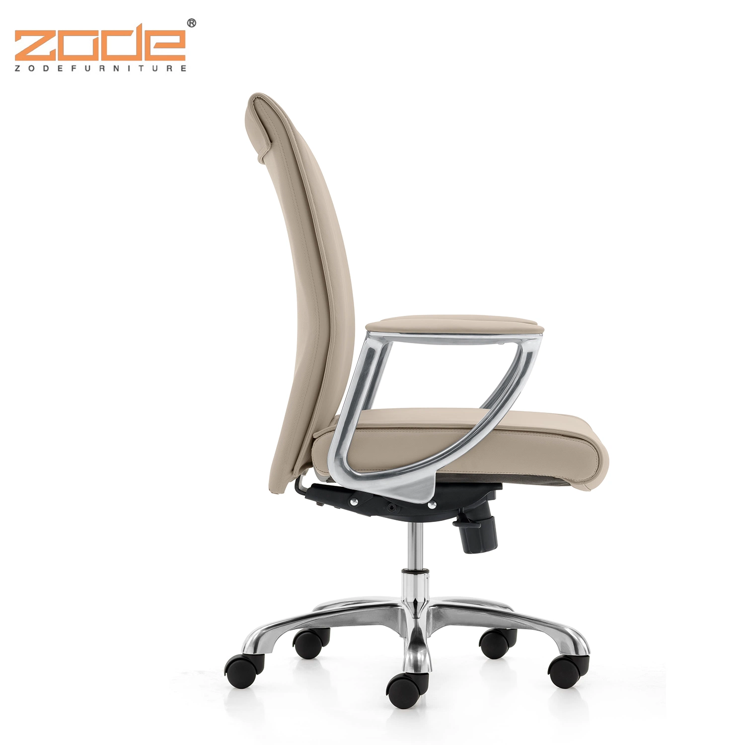 Zode Modern Home/Living Room/Office Furniture Metal Stainless Steel Tubular Frame Leather Working Armrest Visitor Office Chair